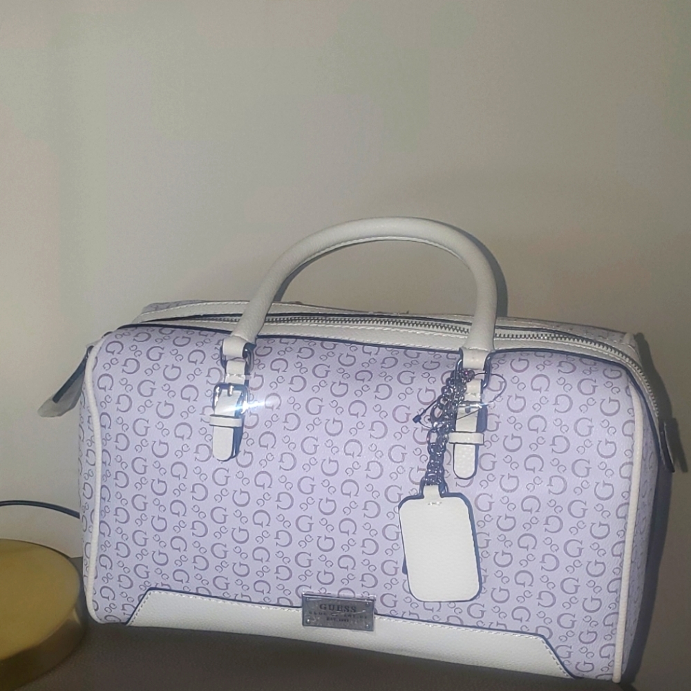 White Guess Logo Handbag